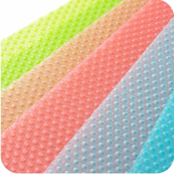 9 Pack Refrigerator Mats, Washable Waterproof Fridge Liners Drawers Table Shelves 3 Red 3 Green 3 Blue