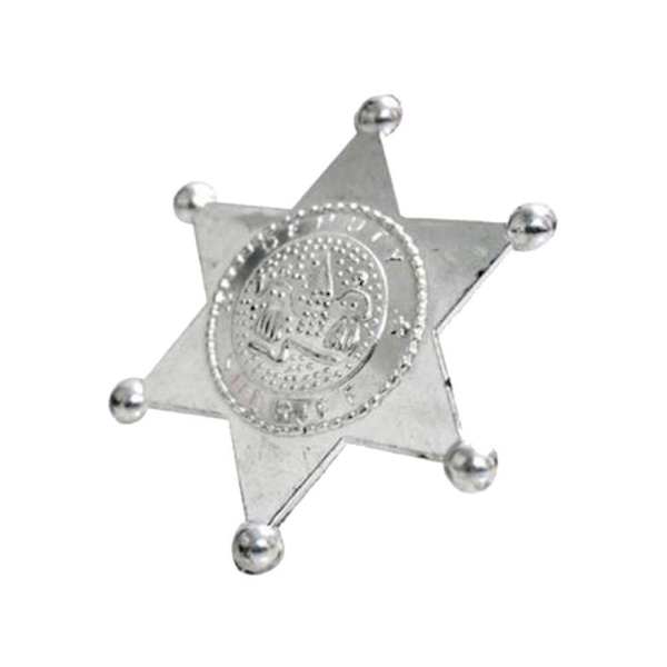 10 kpl Merkki Cosplay-asuja Tarvikkeet Poliisi Tarvikkeet Opettavat Leikkikalut Lapsille (kuusikulmainen tähti) Silver