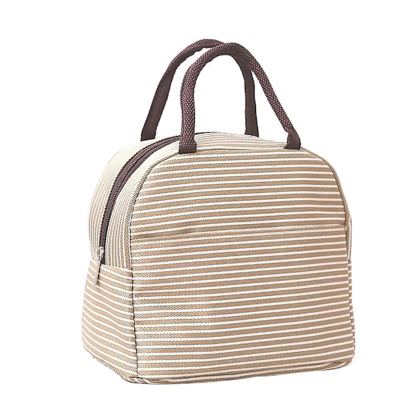 Helmi-puuvilla- ja foliovuorinen lounaskassi Kannettava lounaskassi Yksinkertainen monitoiminen ruokakontti Kylmälaukku Käsilaukku (beige) Beige Beige
