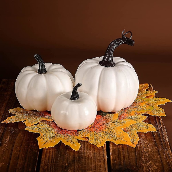 32 st Autumn Dekorationer. Mini Konstgjorda Pumpor. Löv för Hösten