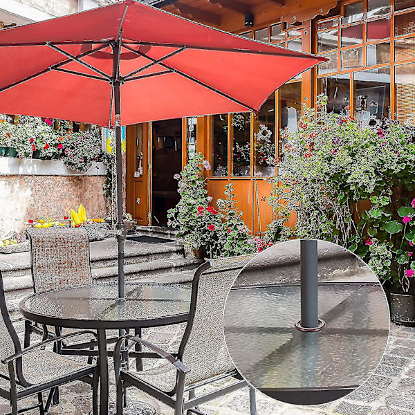 4 kpl silikonisia patio-pöydän sateenvarjon grommet-tulppia ja hattuja 2\" (musta)