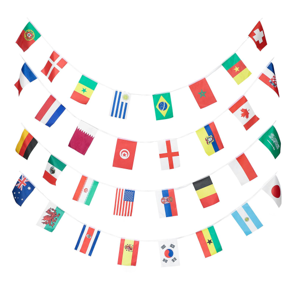 Utomhusflagga Världsflagga Sträng Strängflagga Banner Konferens Strängflagga Vimpel Banner Internationell BuntingFärgglad21x14cm Colorful 21x14cm