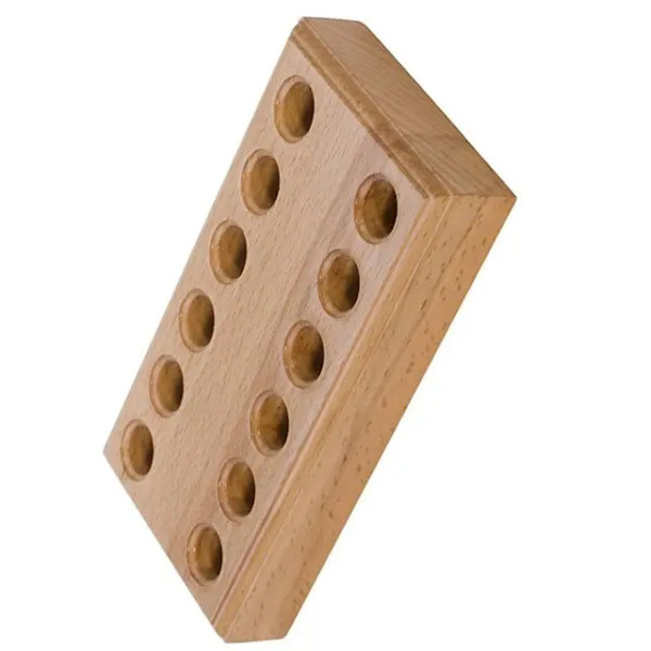 Tang Organizer Stativ i furu, treholder for kuttere, 12 hull for oppbevaring
