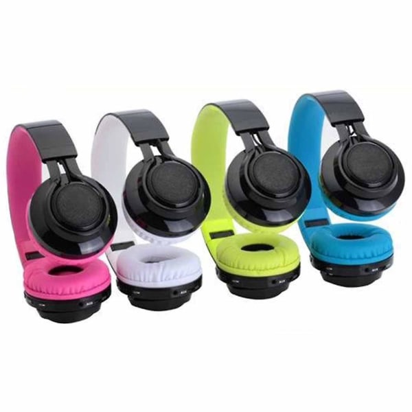 Bluetooth Hovedtelefoner Med Lys, Foldbar Stereo Trådløs Headset Med Mikrofon Og Lydstyrke Kontrol Til Pc/Mobiltelefoner/Tv/Ipad Sort Black