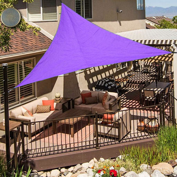 Solsegel Markis Triangel Solskydd Anti-UV Trädgård Markis Uterestaurang Regnskydd Lila 2 * 2 * 2m