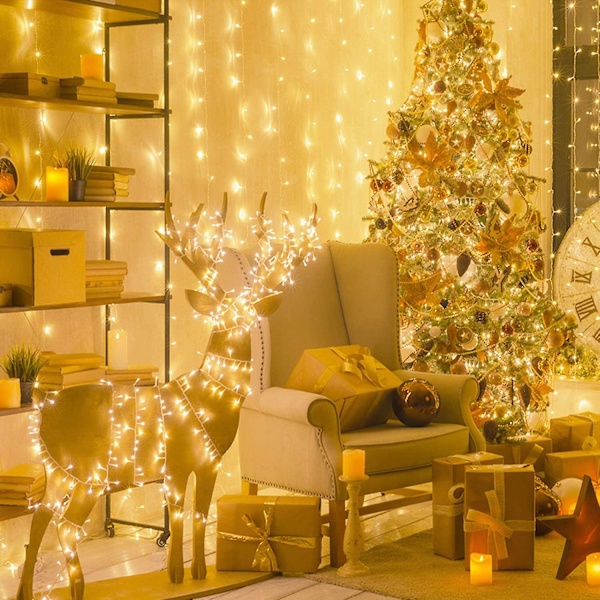 100 LED Inomhus String Lights Varmvit, Klar Tråd Julbelysning Utomhus Vattentät, Blinkande Fairy String Lights Stickkontakt För Sovrum Bröllop P