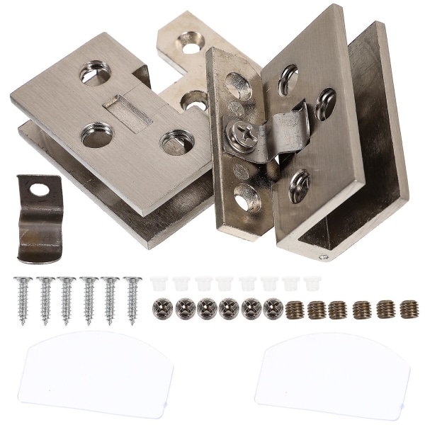 2 stk Sorte Dørhængsler Lukkerhængsler Vindue Samlingshængsel Glasdør Skuffeforbindelser Lukker Hardware Silver 4.7X2.9X1.6CM