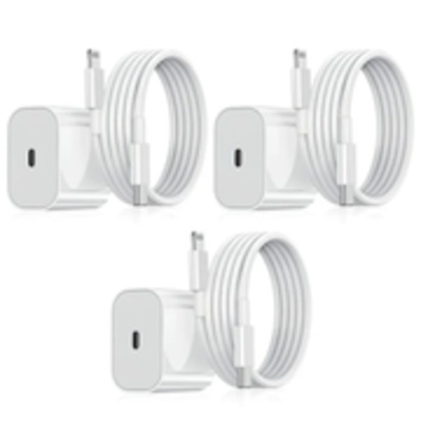 iPhone Laddare - Snabbladdare - Adapter + Kabel 20W USB-C 3Pcs