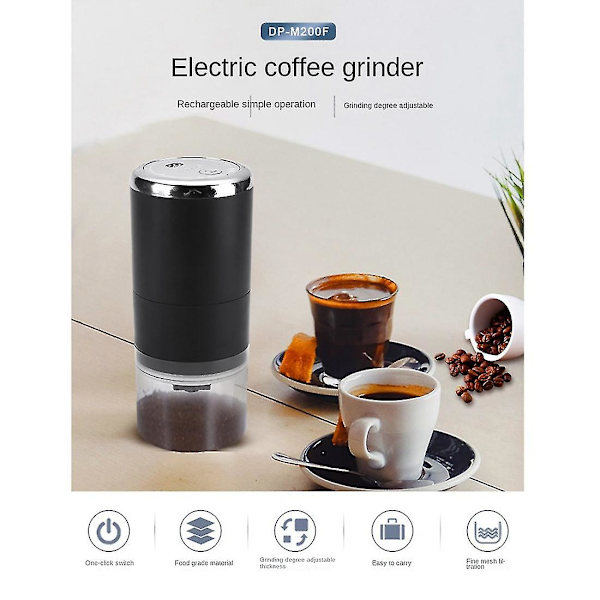 USB-oppladbart kaffekvern Elektrisk justerbar håndkvern Kaffemaskin Kaffebønnkvern