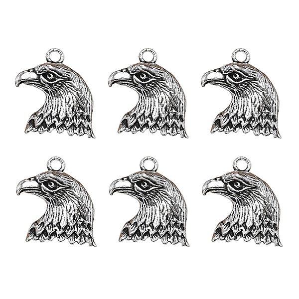 20 stk. Delikat Alloy Ørn Hoved Vedhæng Charms DIY Smykkefremstilling Tilbehør Til Halskæde Armbånd (antik Sølv)Sølv Silver