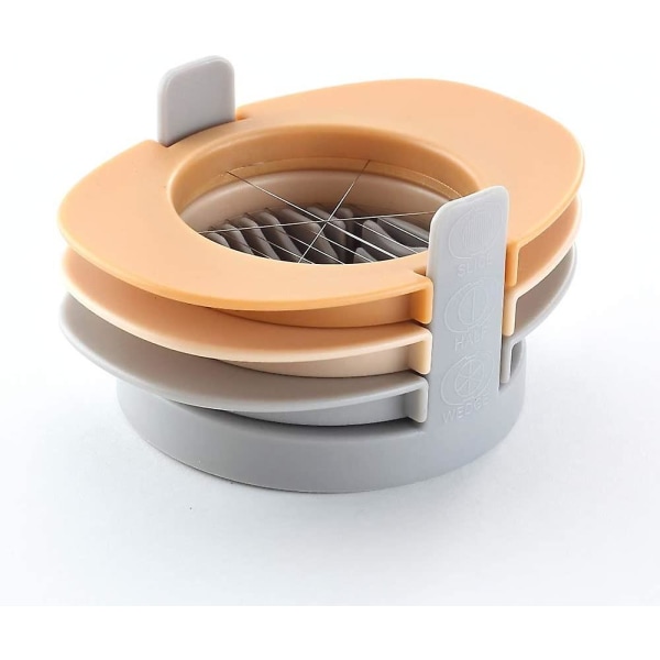 Easy Kitchen Utensil 3 In 1 Stainless Steel Wire Egg Slicer Cutter Light Orange