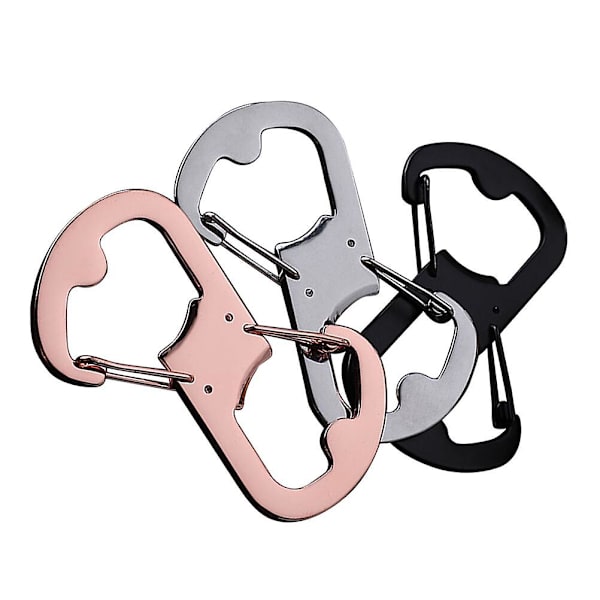 3 stk. Multifunktionelle Flaske Ølbånde Karabiner Klatreklemmer Nøglering Camping Flaske Kroge Låg 8X4.5cm