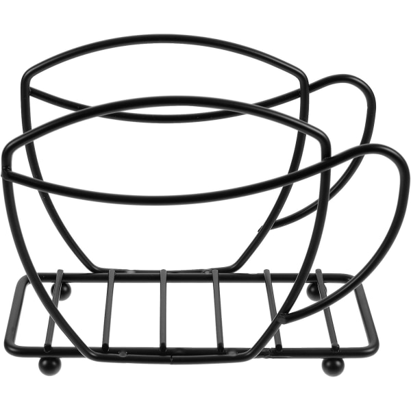 Servetthållare kaffekoppsformad servettdispenser Fristående servettställ för hemSvart16,5X13,5X7,5 Black 16.5X13.5X7.5CM