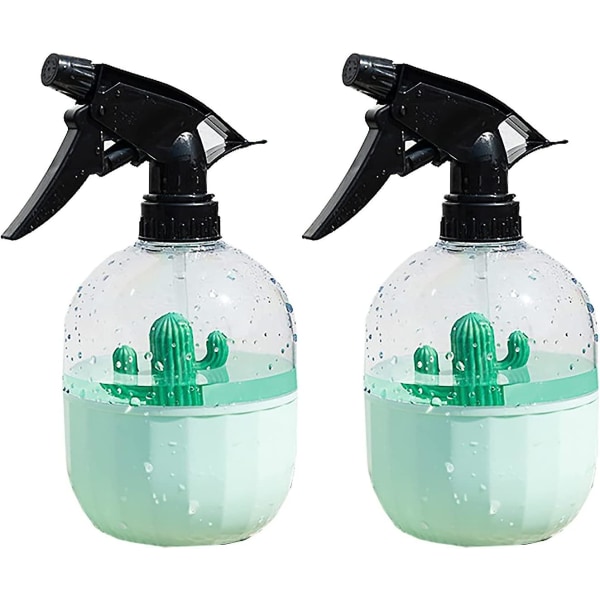 Paket med tomma plastsprayflaskor 500ml Återanvändbara sprayflaskor med justerbart spraymunstycke för växter blommor Grön