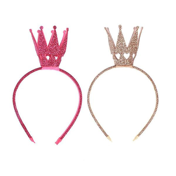 2 kpl Kruunun Pääpanta Stereokuvioitu Glitter-Pääkoriste Hiuksiin Hiuspanta Hiuslisävarusteet Lapsille 2pcs