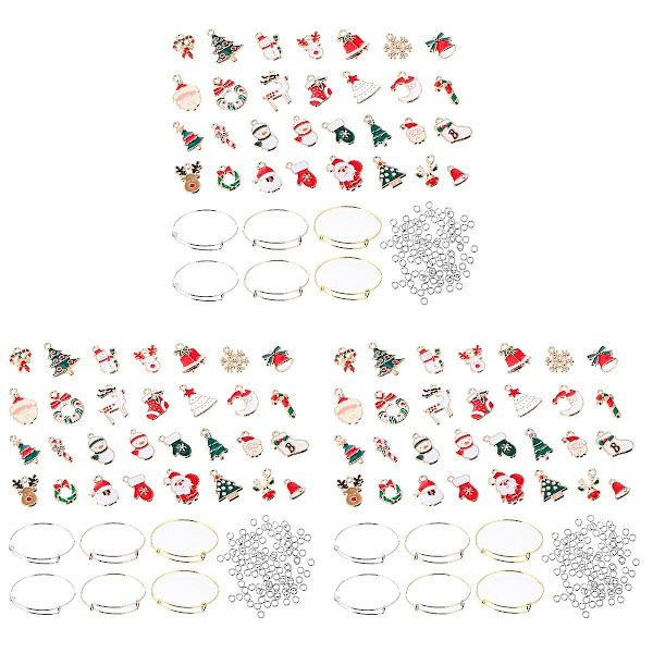 3 Sarjaa / 145 kpl DIY-rannekorujen tarvikkeita Joululahjoihin Seosriipus DIY:lle 3 Sarjaa 7X7CM 3 Sets 7X7CM