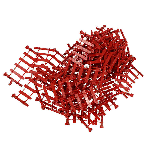 50 stk. Simuleringshegn Legetøj Plastikhegn Legetøj Simuleret Farm Zoo Dekoration Rød 9X5cm Red 9X5cm