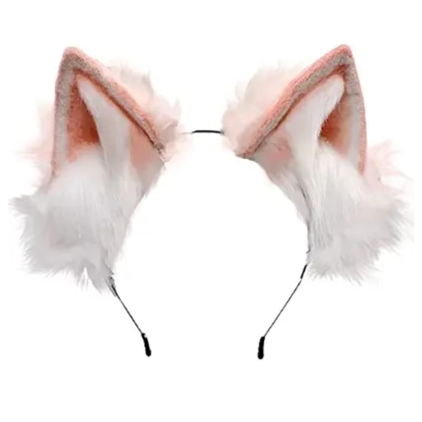 Håndlaget Fox Wolf Cat Ears Pannebånd for kvinner Menn Søt maskeradefestkostyme Halloween-hodetilbehør