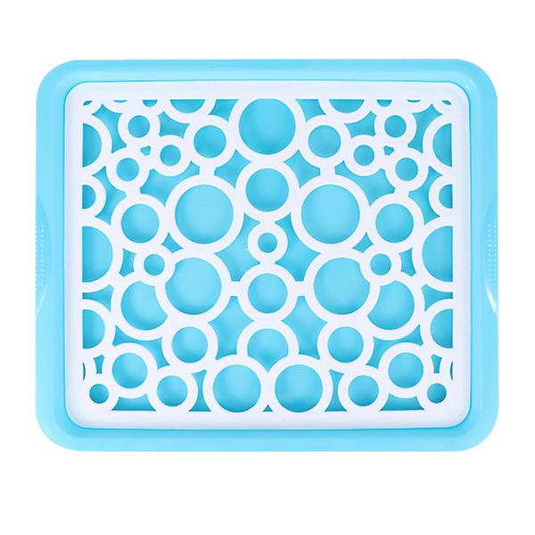 1 stk Avrenningsbrett Plast Fruktbrett Grønnsaksbrett Fruktfat Snacksbrett Vann Avrenningsbrett (himmelblå Rund) Blå 31,7X26,6X2,3cm Blue 31.7X26.6X2.3cm