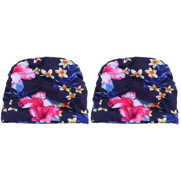 3-pack Dam Simning Vattentät Tryckt Blomma Plisserad Simning Ny Elastisk Öronduk Simning Öron Skydd 2pcs