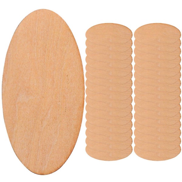 50 stk Ovalformede Treflis Ubehandlede Treflis DIY Blanke Treflis Dekor 0,2X3X6CM 0.2X3X6CM