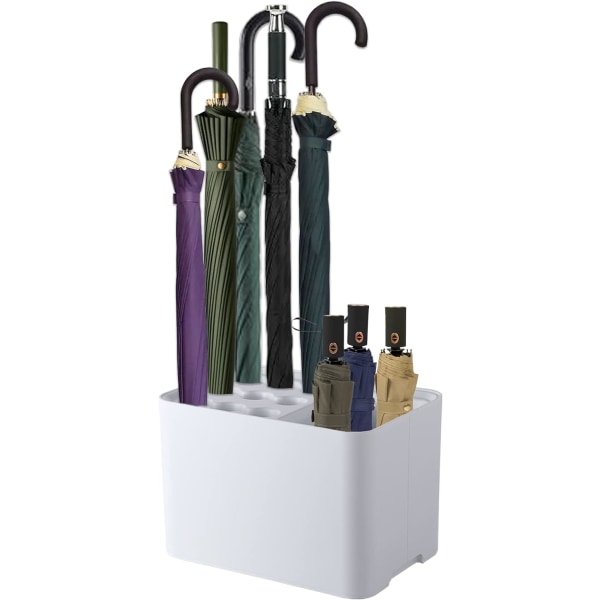 Paraplyholder for inngangsparti, Paraplyoppbevaringsstativ, Hjemmeparaplystativ, med avtakbar vannoppsamlingsskål, Kan holde 15 paraplyer
