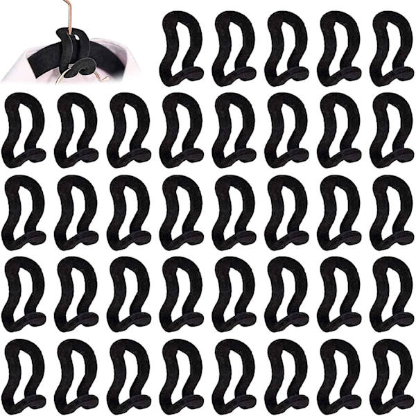 40 stk. Mini Tøjhængere Hængekrog Fløjlsblød Anti-slip Frakke Hængekrog Kaskaderende Hængere Skab Connector Hooks Til Garderobe, Badeværelse, Soveværelse, Køkken