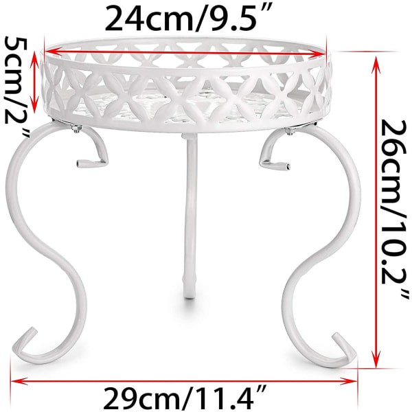 1 St. Inomhus/Utomhus Metallisk Blomkrukehållare, Vit (Växt Ingår Inte)