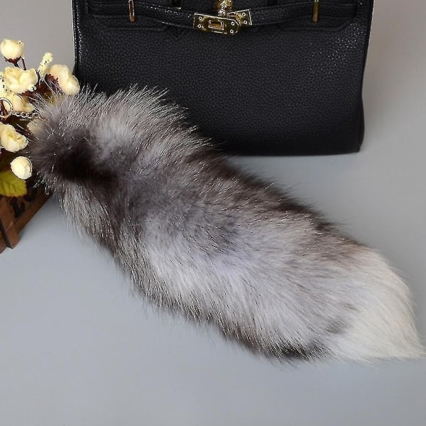 Plys Rævehale Nøglering Furry Animal Tail Nøglering Nøglering 40cm Animal Tail A_ryy