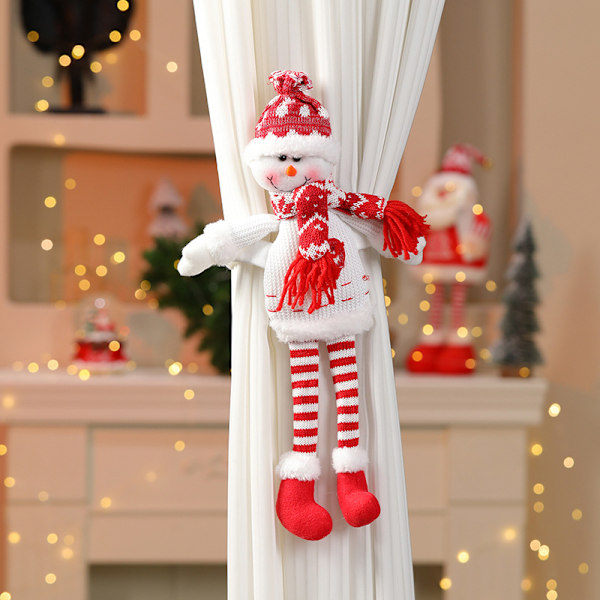 3 stk. Julegardinbeslag Kreative Gardintilbageholdere 3D Julemand Snemand Elg Rendeer Tegneserie Julefigurer