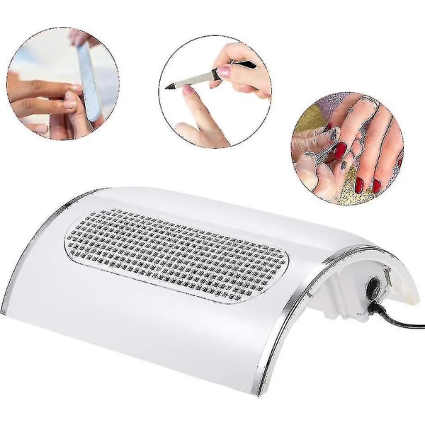 40W Professionell Manikyr Bordsdammsugare, Nagelstoftsugare Nageluppsamlare Rengöringsverktyg Nagelkonstmaskin Med 3 Fläktar Manikyr