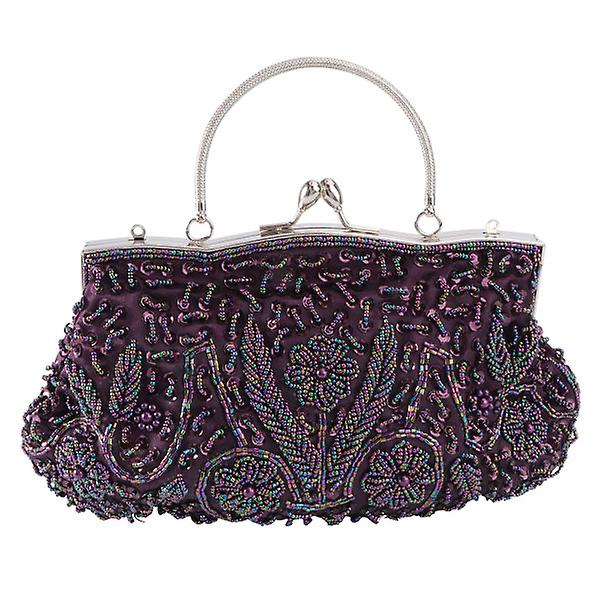 1 st Creative Women Evening Clutch Bag Handgjord Broderi Party Bag Handbag Purple27X25X2cm Purple 27X25X2cm