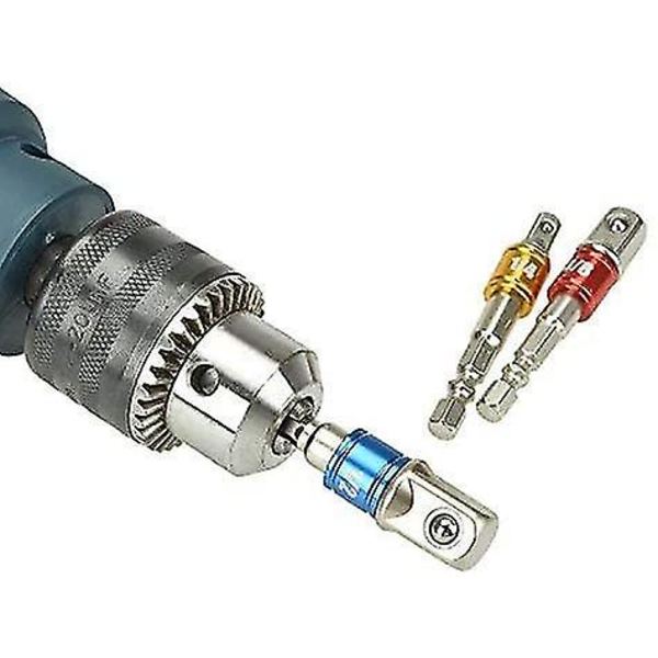 Hylshållare med sexkantfäste - 1/4 \", 1/2\", 3/8 \"- Adaptrar och förlängningar (1 set (3 st))