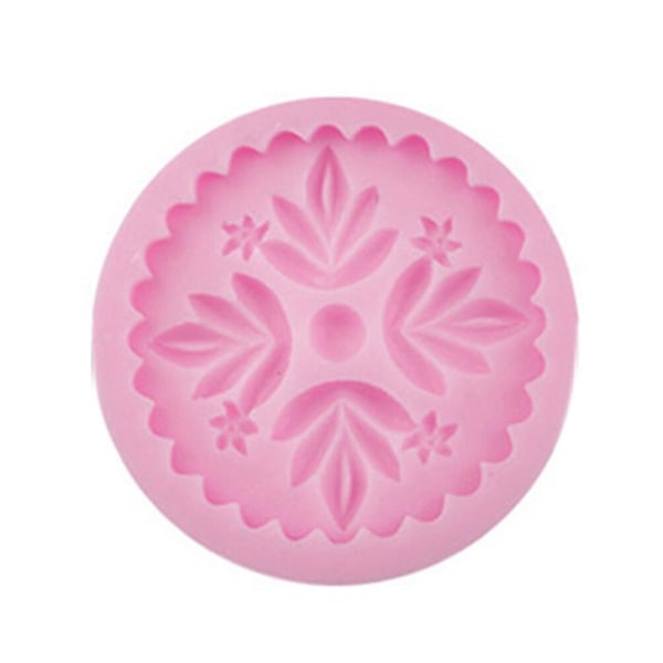 Blad och Blommor Silikonform Bakverk Dekorationsverktyg Bakform Cupcake Dessert Choklad Marsipanform Rosa Pink