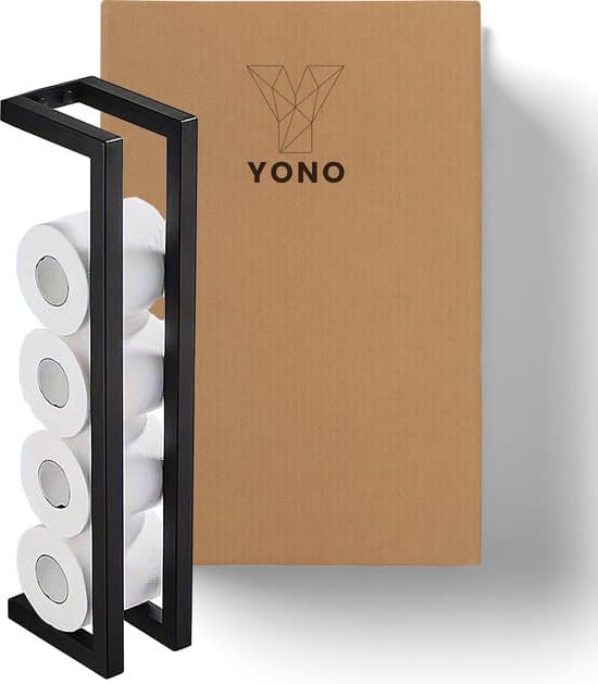 Vægmonteret toiletpapirholder, toiletpapirholder i rustfrit stål til badeværelset, rustfri pladsbesparende design, mat sort