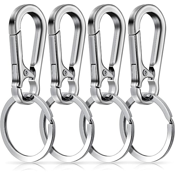 /Ryi/Metalnøglering, karabinhage, kæde, krog, organizer, unisex, 4-pakke43-