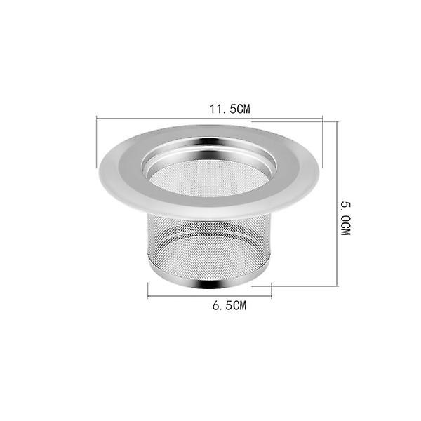 2 Set Stainers Stål Sil Filter Lock Kitchen Sink Stopper Stopper Cover Sink Sil Strainer Silver 11.5X11.5CM