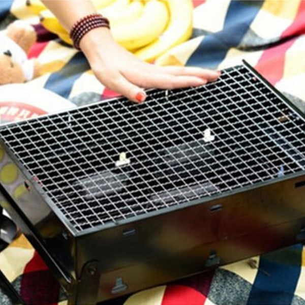 2 stk Karbonbakingsnett, BBQ Grillnett Bakingsnett Barbecue Grillnett Rustfritt Stål Kryssnett, 25*40cm for Utendørs Piknik, BBQ
