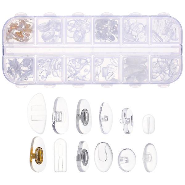 Transparente Brilleglass Silikon Luftkammer Brilleglass Nesegrep Anti-skli Neseputer Brilleglass Reparasjonsverktøy Assorted Color 1x0.8x0.8cm
