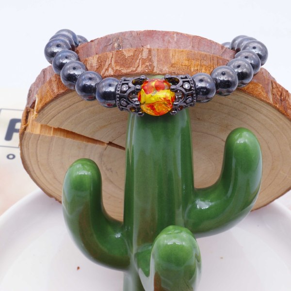 Svarte Obsidian ankelbånd for kvinner menn, 1 stk Justerbart armbånd ankelbånd Opal Crystal Yoga Beads Anklet