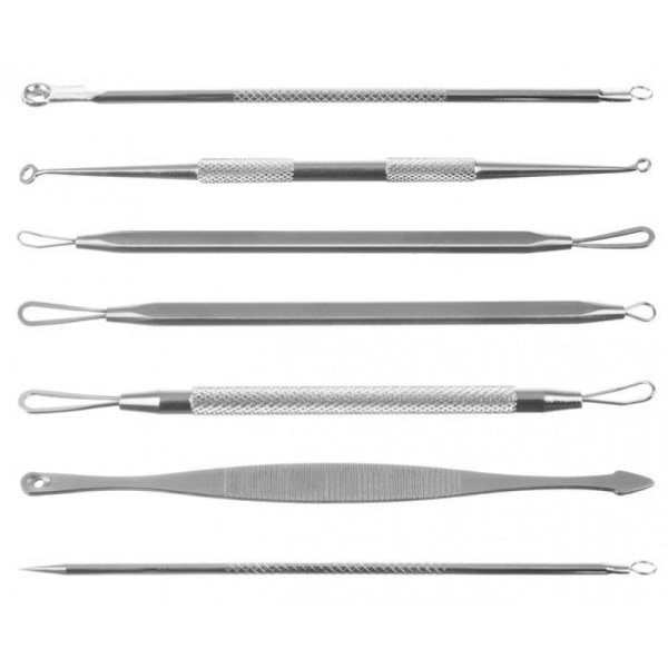 Pormaskfjerner Kit / Pormask Pinsett - 7-deler Sølv