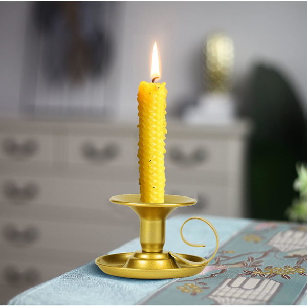 Konisk Ljusstake, Ljusstake Retro Järn Enkel Guld Ljusstakar Ljusstativ för Fest Bröllop Jul