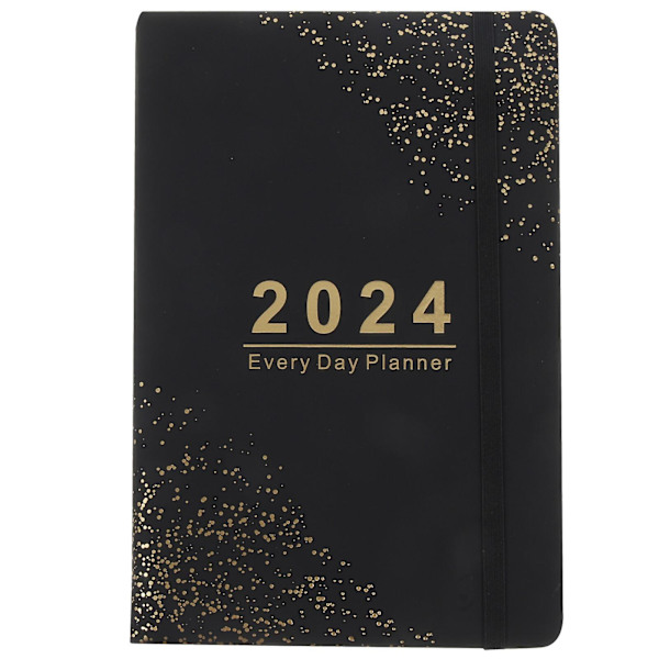 Agenda Daglig Planlegger Engelsk 2024 Planlegger Engelsk Notatbok Planlegger 2024 Månedlig Planlegger Svart 21.2X14. Black 21.2X14.5X2CM