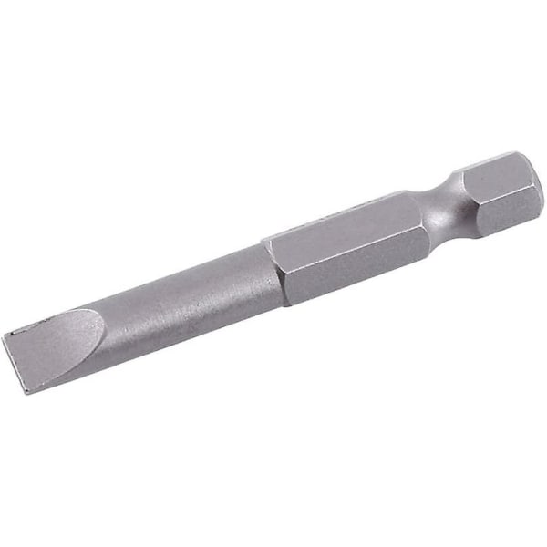 50 mm Flat Head Slotted Skrutrekkerbitssett Magnetisk Legering Tomme Hex Slotted Skrutrekkerbits (1 sett, Sølv)