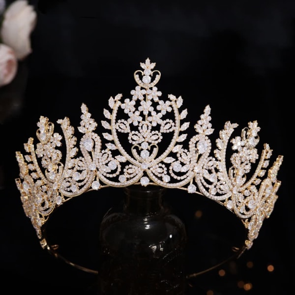 Queen Crown-hovedbånd Rhinestone Princess Crown-hårtilbehør til balfødselsdag