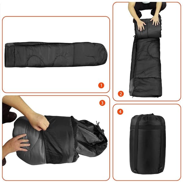 Sovepose, 2-i-1 Varm Åndbar 210T Foring, Letvægts Tæppe Til Voksne, Camping Og Rejser, Sort, 220 X 80 Cm