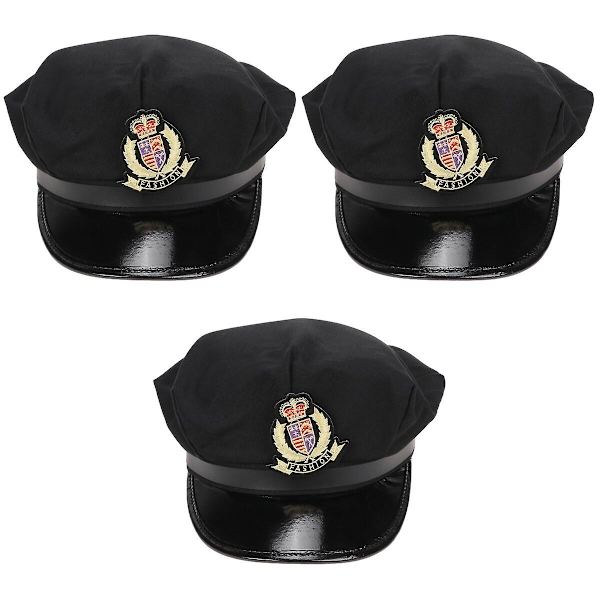 3-pack Oktagonformade Sjömanshattar Admiralhattar Havssilvervete Kapteners Skipperhattar 3-pack 24x19,5x9cm 3pcs 24x19.5x9cm