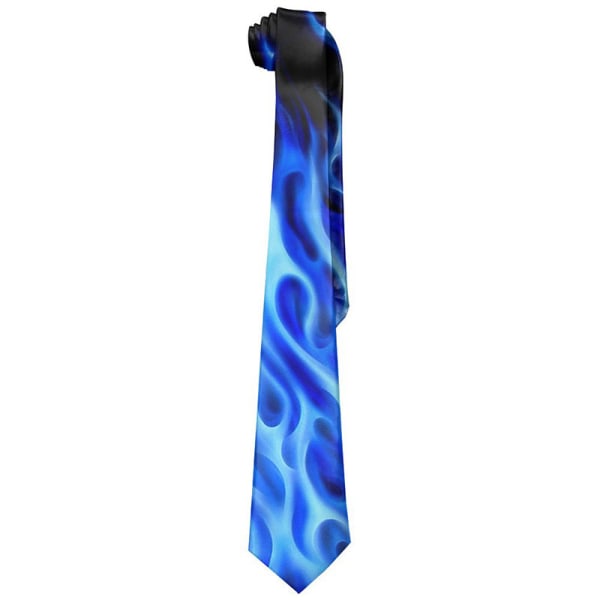 Mænds Luksus Polyester Blå Flamme Ild Tekstil Slips Slank Slim Mode Lang Formelle Dragter Casual Bryllup Halsklæde