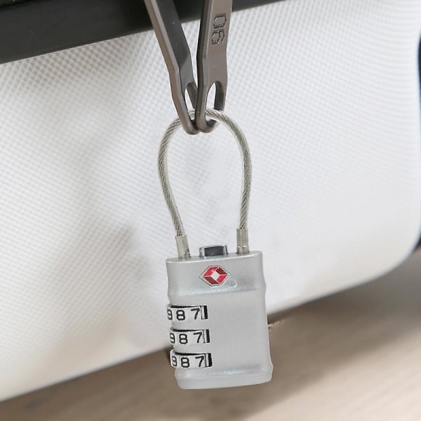 2 Matkalaukun Lukkoa 3 Numerolla. Yhdistelmälukko Matkalaukkuun. Vaijeri