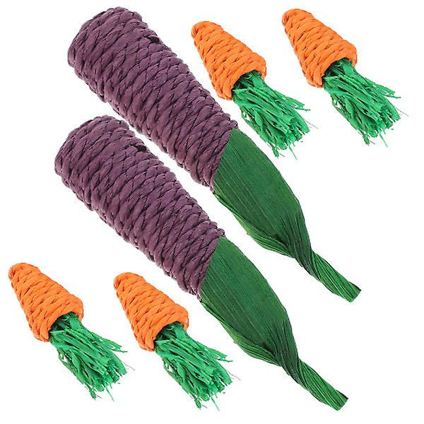 6 st Squirrels Leksaker Squirrels Gunga Leksak Chinchilla Bitleksaker Hamster Tuggstickor Hamster Tuggleksaker R 13X3X3CM
